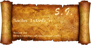 Sachs István névjegykártya
